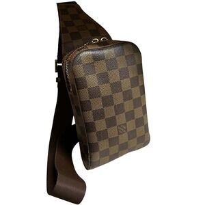 Louis Vuitton Geronimos Damier Ebene Brown Body Bag Shoulder